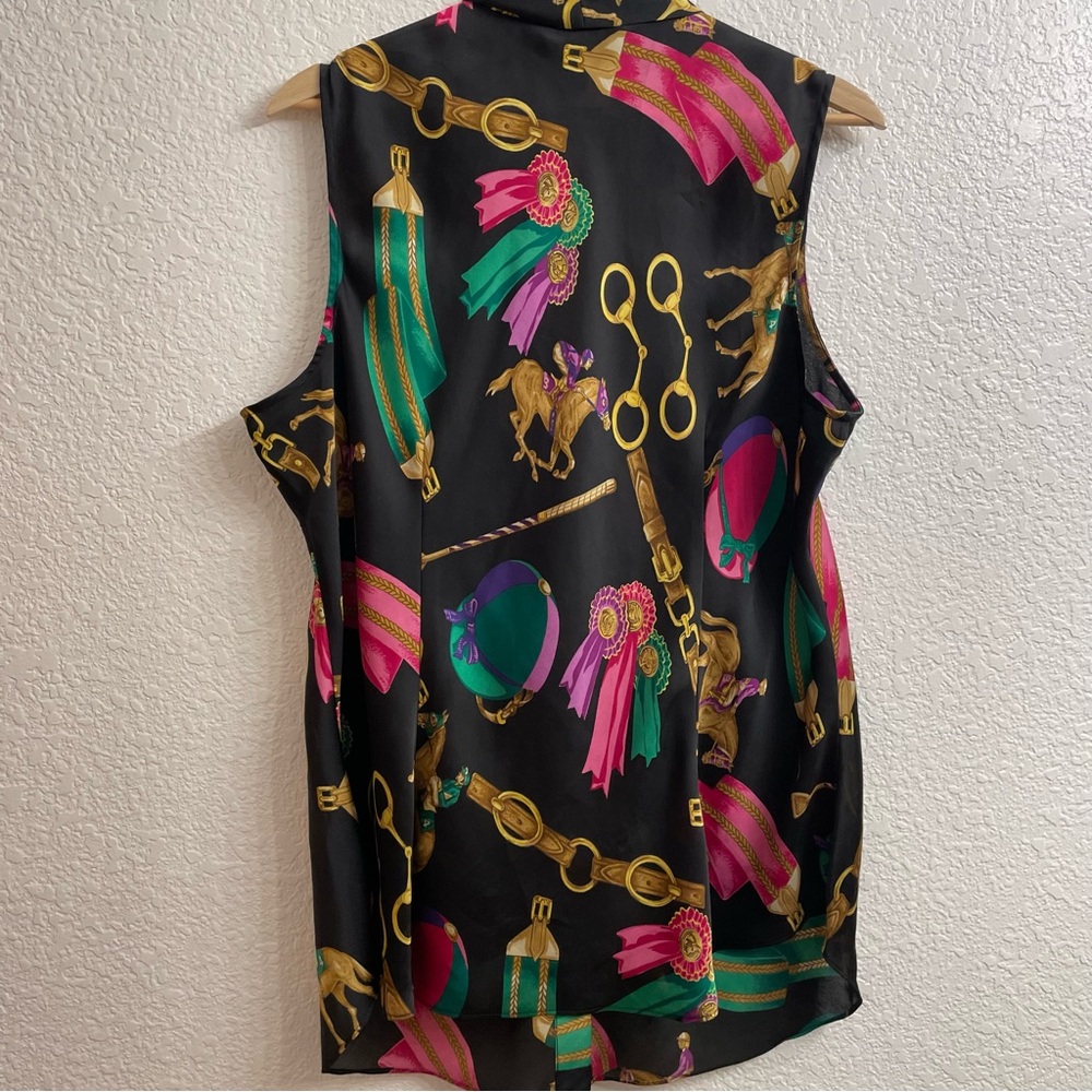 Vintage LRL Ralph Lauren Equestrian Motif Blouse 18W - Picture 5 of 5